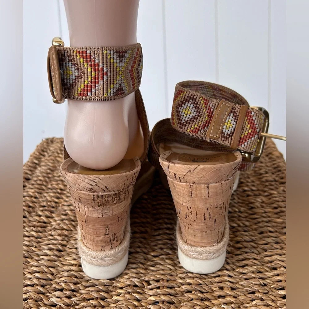 White Mountain‎ Women’s Pearle Cork Espadrille Wedge Size 8.5M